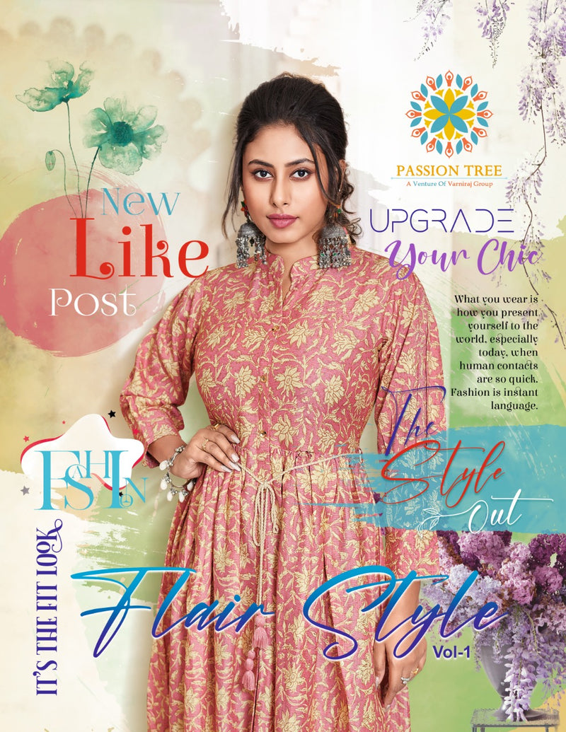 Passion Flair Style Vol 1 Capsule Prints With Fancy Work Stylish Designer Party Wear Fancy Long Kurti