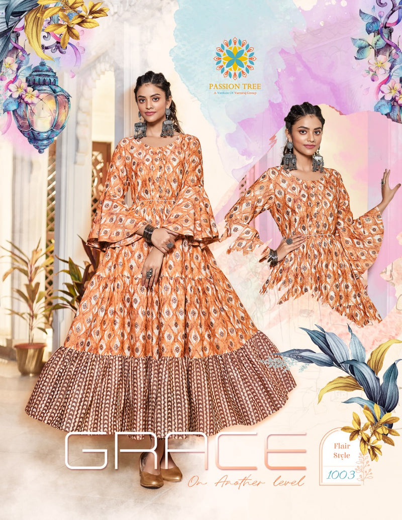 Passion Flair Style Vol 1 Capsule Prints With Fancy Work Stylish Designer Party Wear Fancy Long Kurti