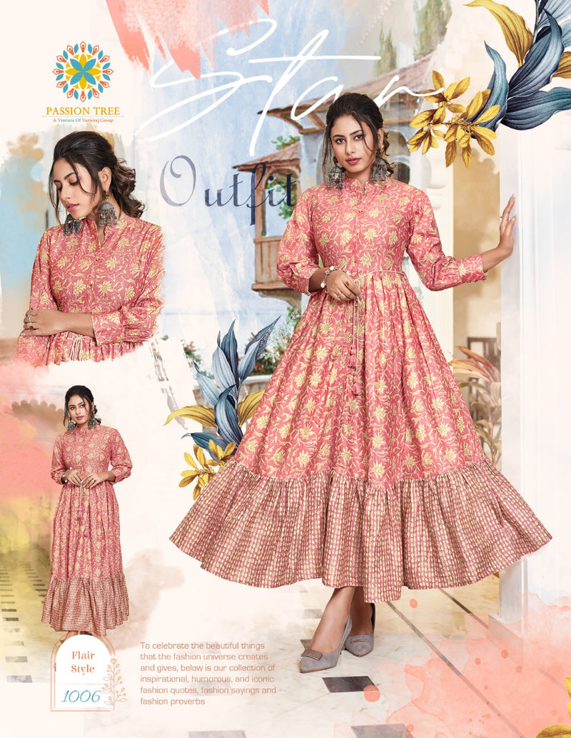 Passion Flair Style Vol 1 Capsule Prints With Fancy Work Stylish Designer Party Wear Fancy Long Kurti