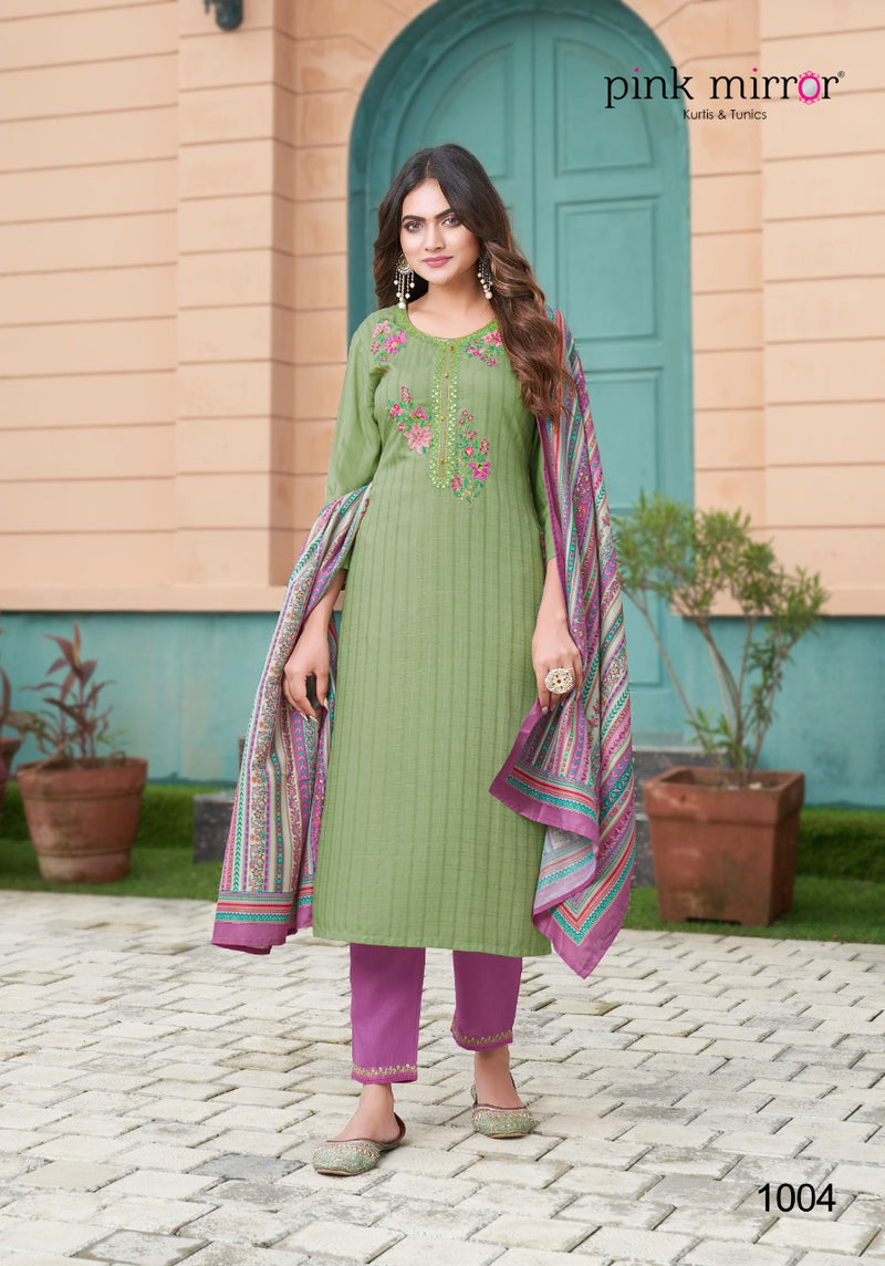 Pink Mirror Flame Viscose With Beautiful Work Stylish Designer Festive Wear Kurti