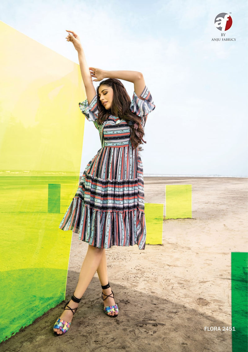 Anju Fabrics Flora Georgette Western Style Fancy Party Wear Kurtis