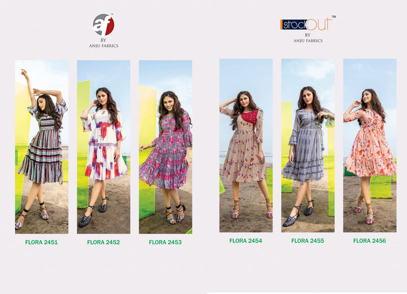 Anju Fabrics Flora Georgette Western Style Fancy Party Wear Kurtis