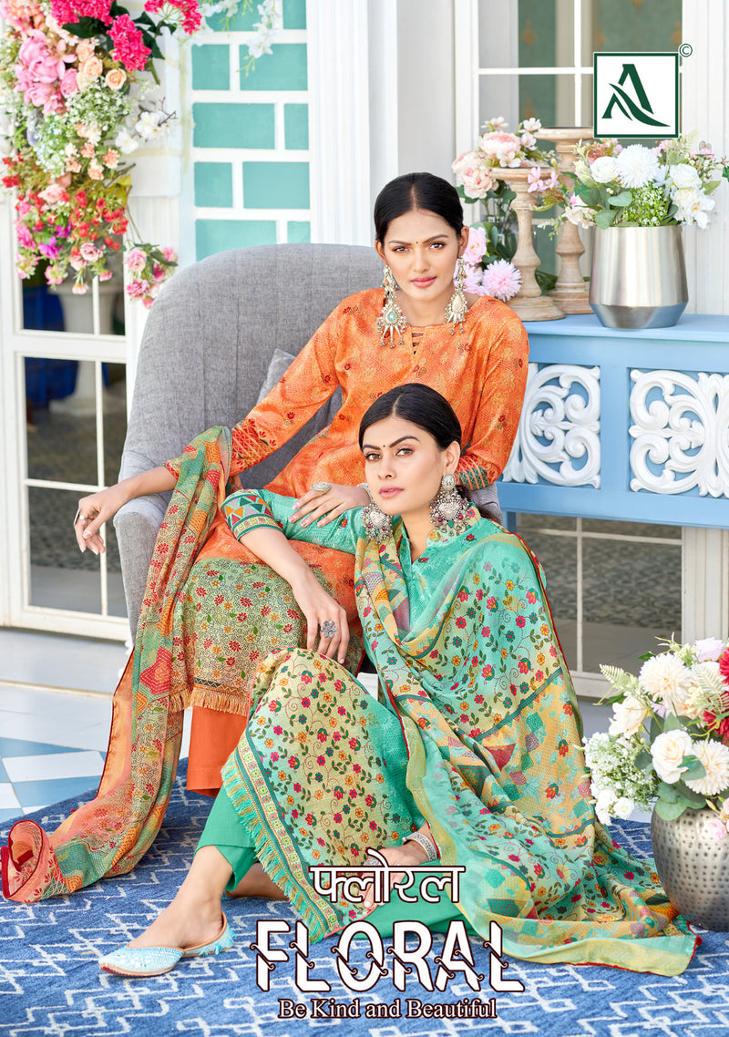 Alok Suits Floral Fine Dola Self Jacquard Designer Digital Print Fancy Designer Salwar Kameez