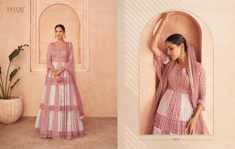 Sayuri Designs Floral Georgette With Heavy Embroidery Work Stylish Designer Fancy Long Gown