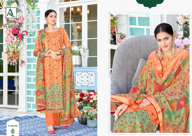 Alok Suits Floral Fine Dola Self Jacquard Designer Digital Print Fancy Designer Salwar Kameez