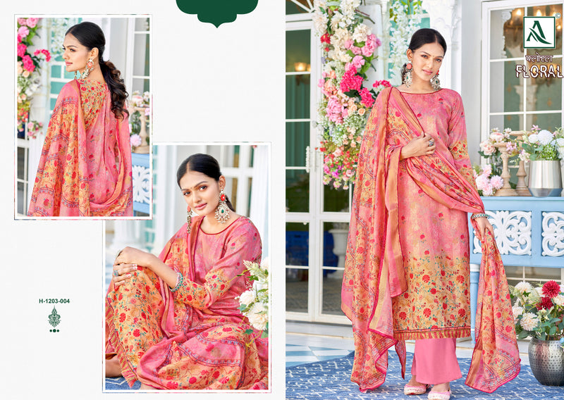 Alok Suits Floral Fine Dola Self Jacquard Designer Digital Print Fancy Designer Salwar Kameez