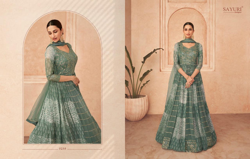 Sayuri Designs Floral Georgette With Heavy Embroidery Work Stylish Designer Fancy Long Gown