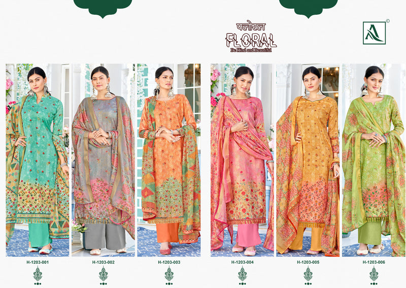 Alok Suits Floral Fine Dola Self Jacquard Designer Digital Print Fancy Designer Salwar Kameez