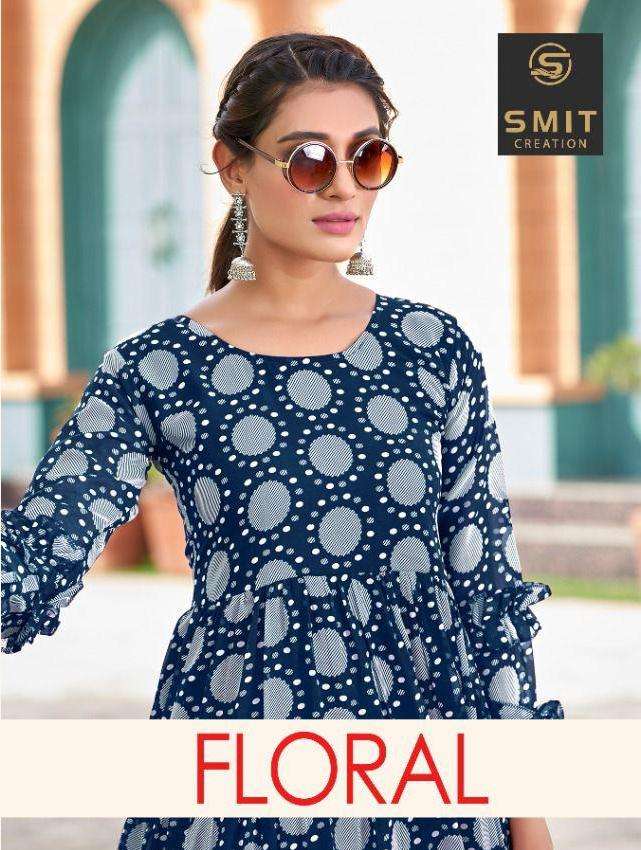 Poonam Floral Georgette With Printed Work Stylish Designer Fancy Wear Kurti