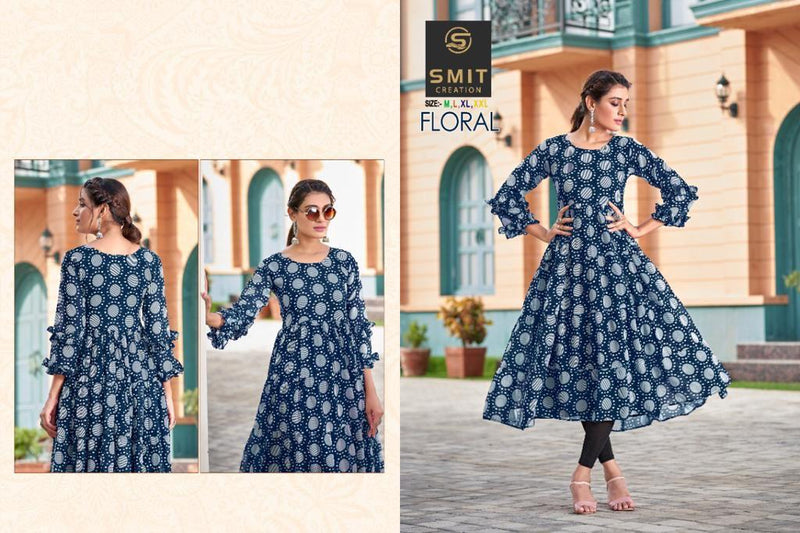 Poonam Floral Georgette With Printed Work Stylish Designer Fancy Wear Kurti