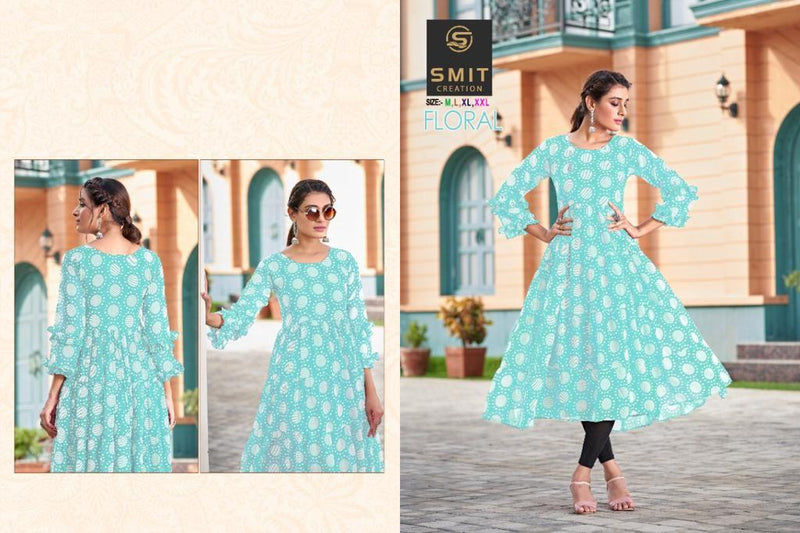 Poonam Floral Georgette With Printed Work Stylish Designer Fancy Wear Kurti