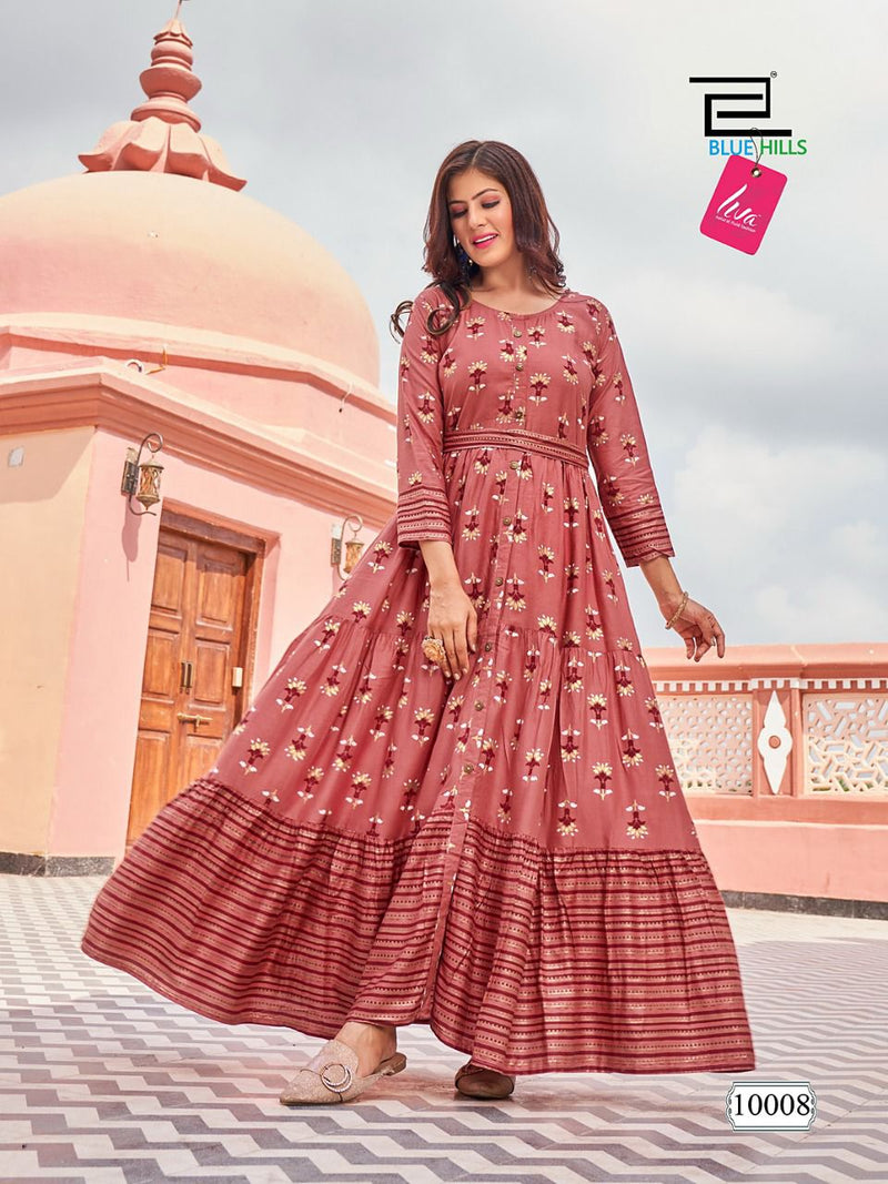Blue Hills Florencia Vol 10 Rayon With Fancy Work Stylish Designer Fancy Long Gown
