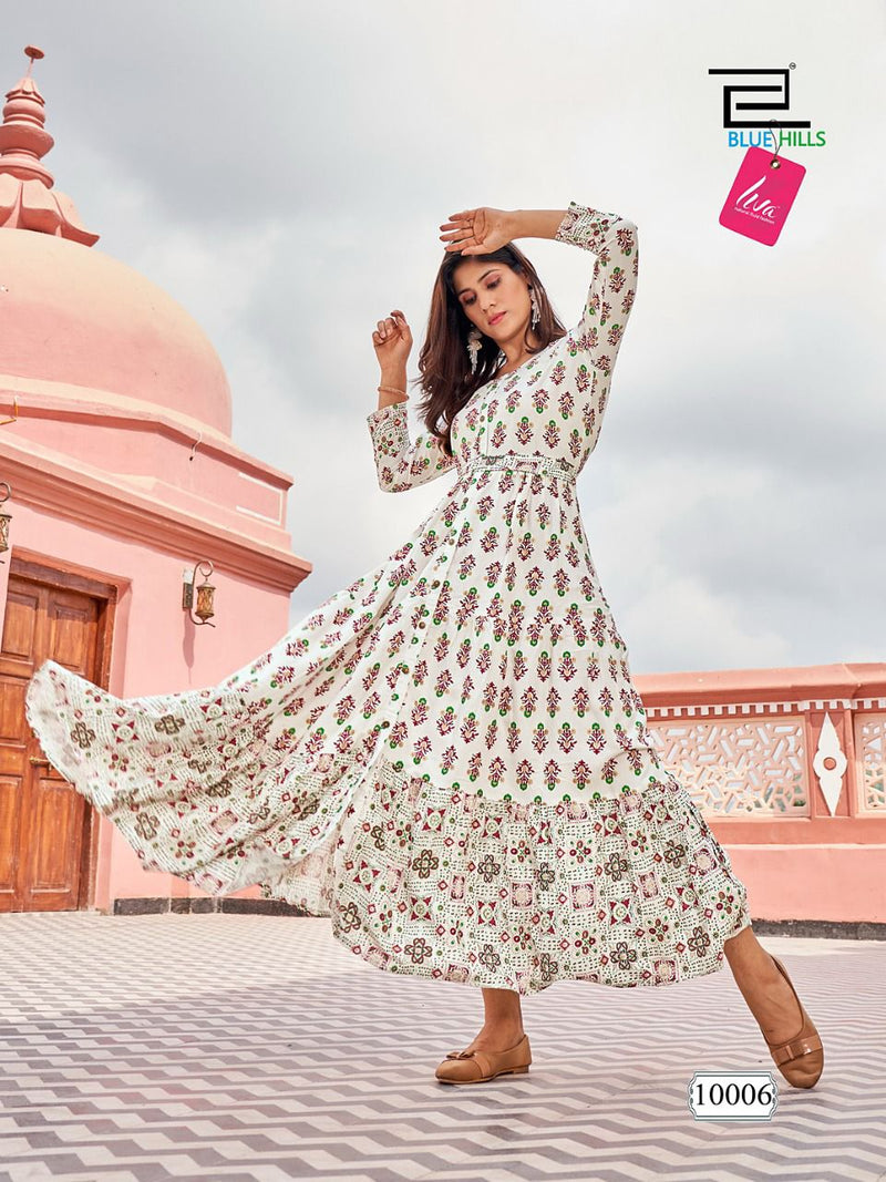 Blue Hills Florencia Vol 10 Rayon With Fancy Work Stylish Designer Fancy Long Gown