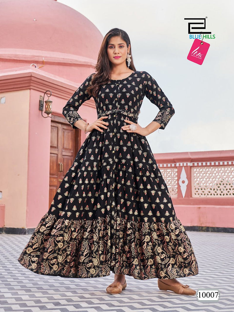 Blue Hills Florencia Vol 10 Rayon With Fancy Work Stylish Designer Fancy Long Gown