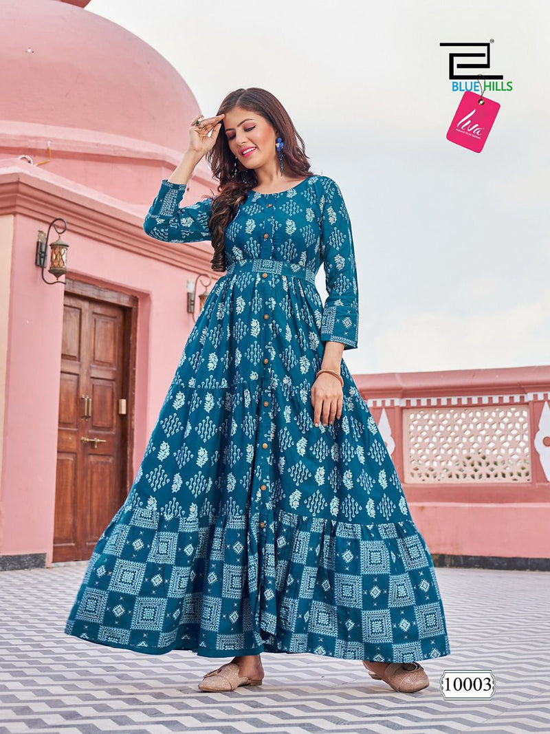 Blue Hills Florencia Vol 10 Rayon With Fancy Work Stylish Designer Fancy Long Gown