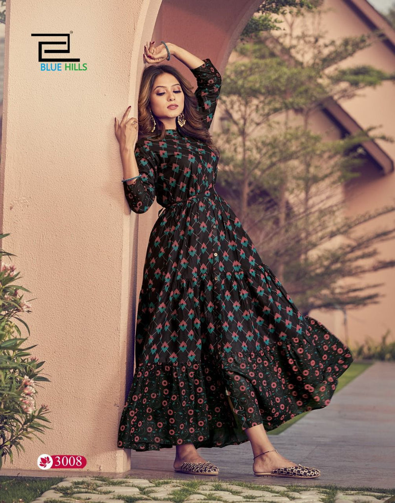 Blue Hills Florencia Vol 3 Cambric Cotton Gown Style Party Wear Kurtis