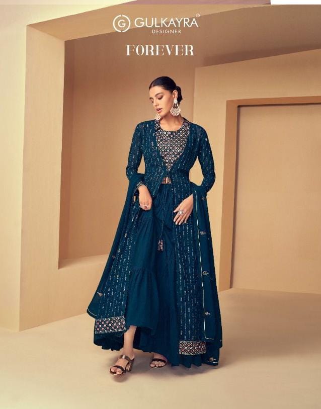 Gulkayra Forever Georgette With Heavy Embroidery Work Work Stylish Designer Party Wear Fancy Long Kurti