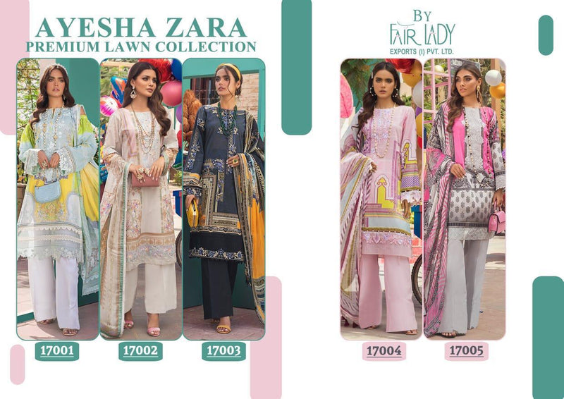Fair Lady Ayesha Zara Premium Lawn Collection Digital Print Embroidery Work Salwar Kameez