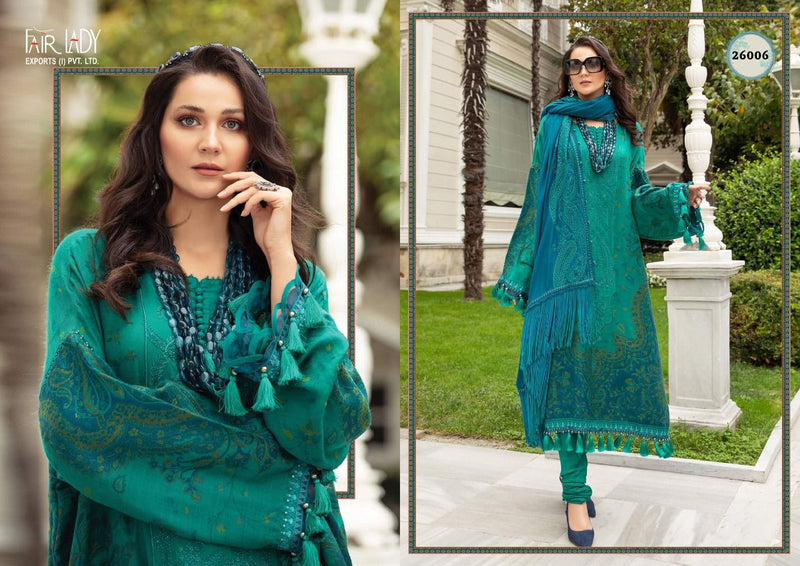 Fairlady Maria B Lawn Collection Lawn Cotton Digital Print With Heavy Embroidered Work Pakistani Suit