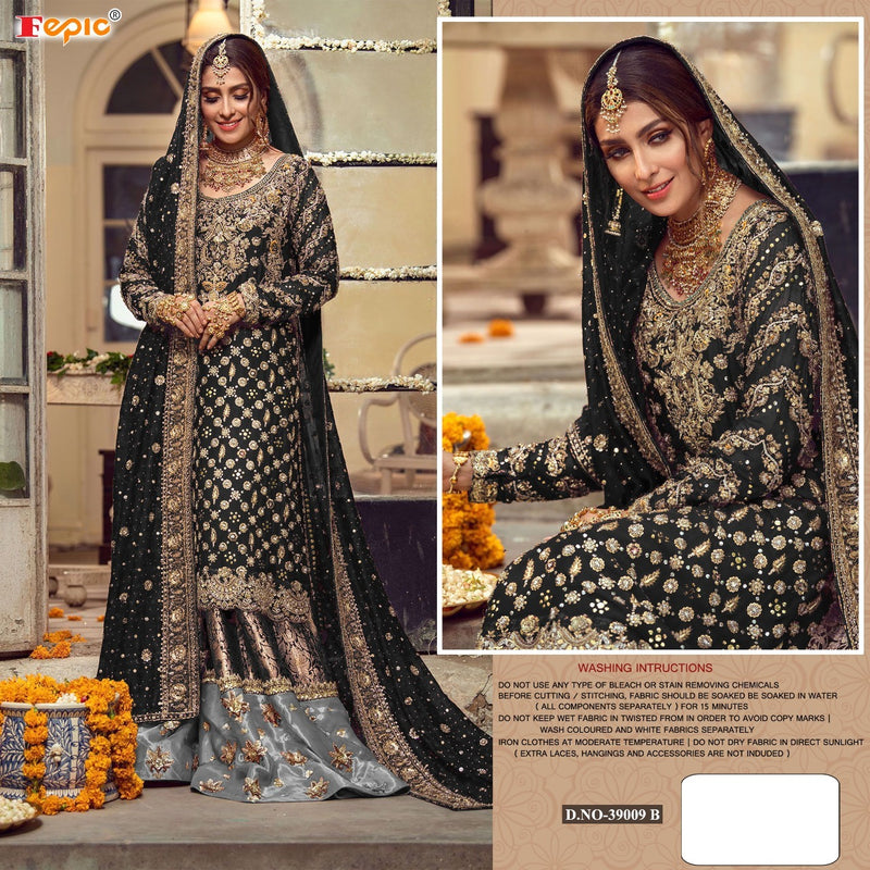 Fepic Suit 39009 B Faux Georgette Embroidered Heavy Handwork Salwar Kameez