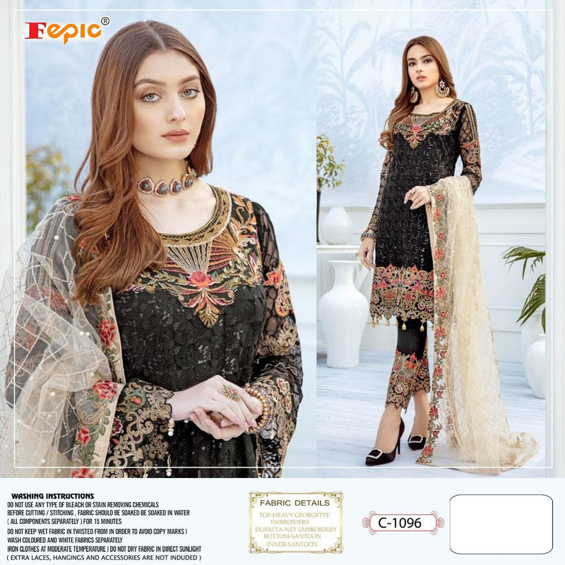 Fepic Suit C 1096 Georgette Embroidered Heavy Handwork Salwar Suit