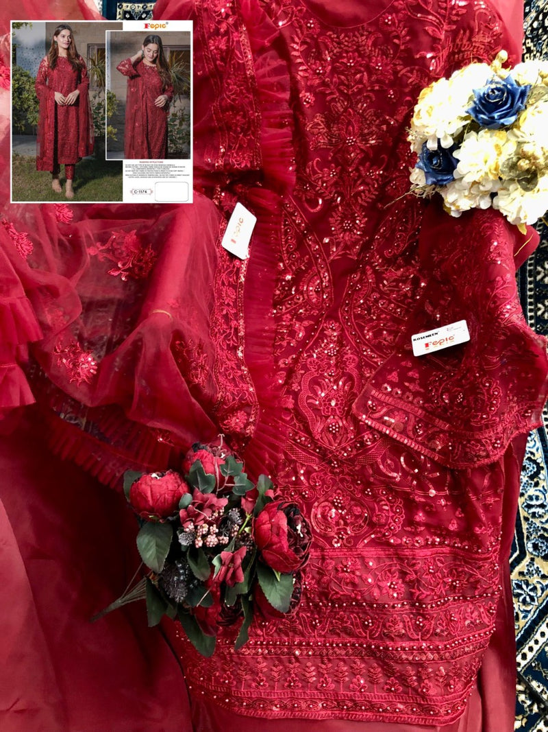 Fepic Suit C 1174 Georgette Embroidery Heavy Pearl Work Salwar Kameez