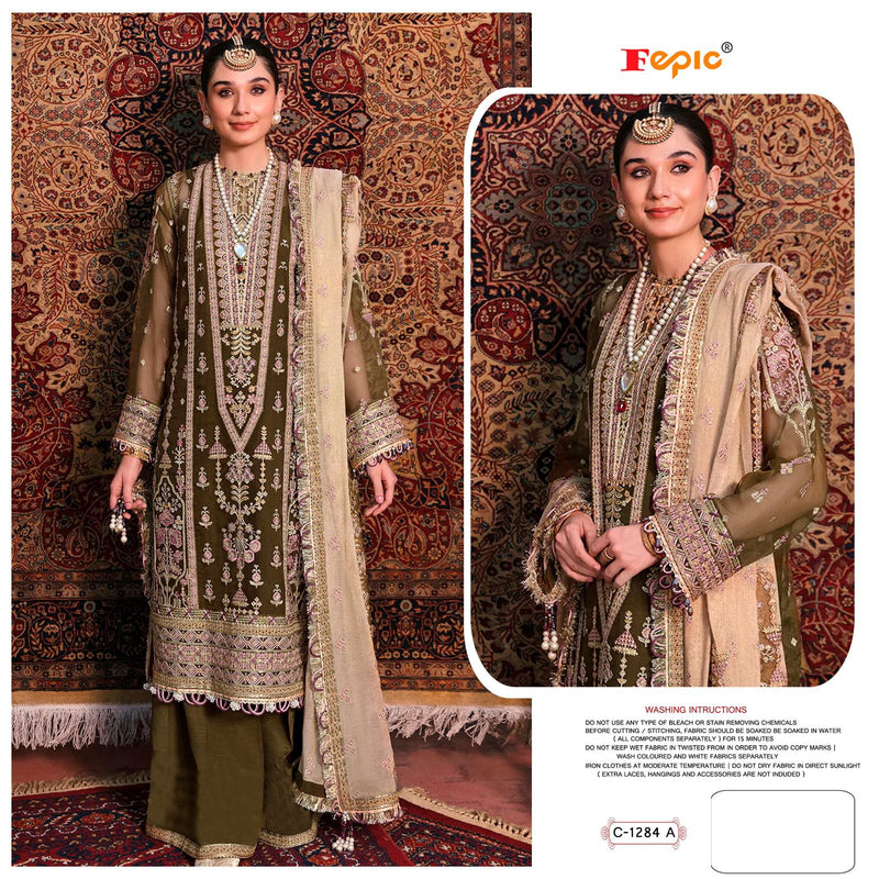 Fepic Suit C 1284 Organza Embroidered Stylish Designer Pakistani Salwar Suit
