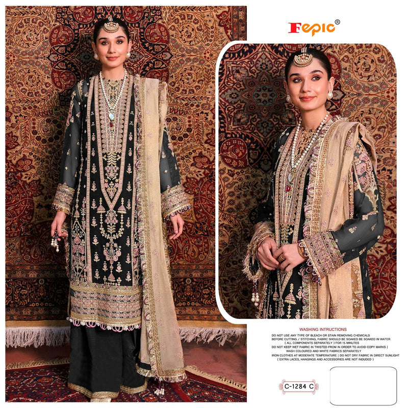 Fepic Suit C 1284 Organza Embroidered Stylish Designer Pakistani Salwar Suit