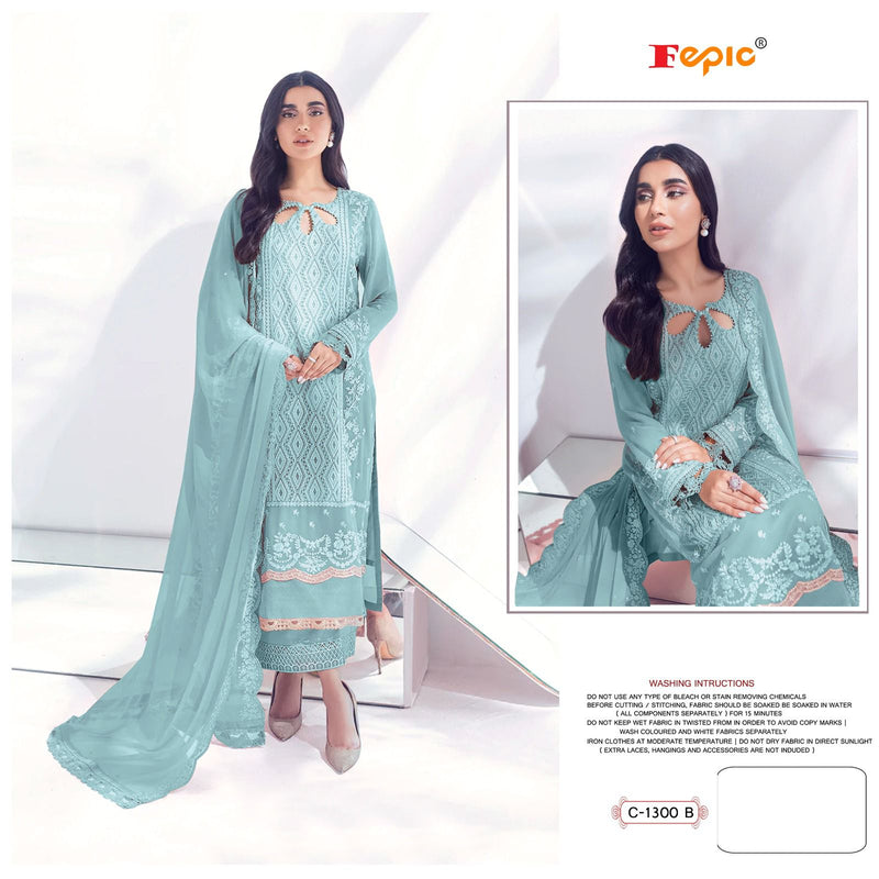 Fepic Suit C 1300 Georgette Embroidered Handwork Partywear Salwar Kameez