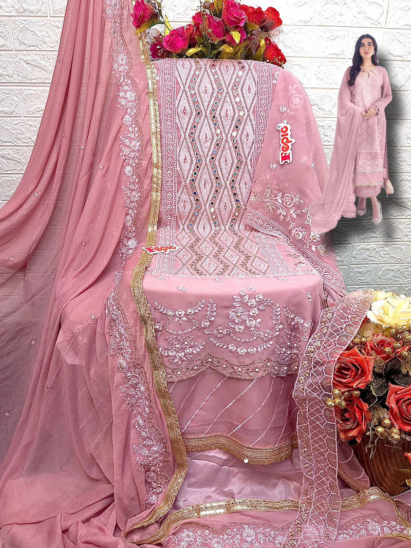 Fepic Suit C 1300 Georgette Embroidered Handwork Partywear Salwar Kameez