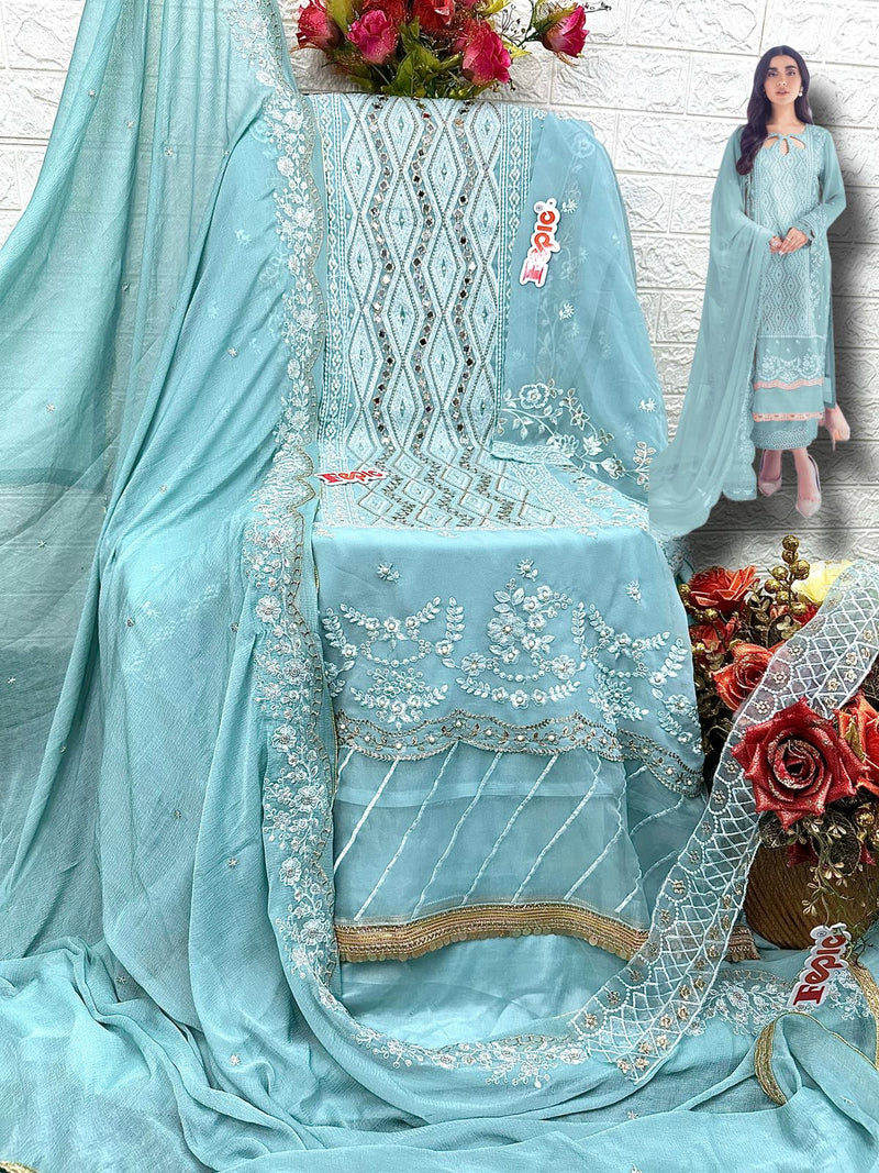 Fepic Suit C 1300 Georgette Embroidered Handwork Partywear Salwar Kameez