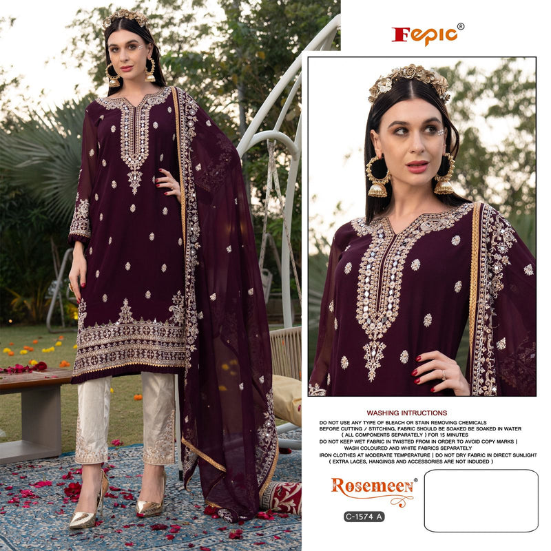 Fepic Suit C 1574 Georgette Embroidered Heavy Handwork Salwar Kameez