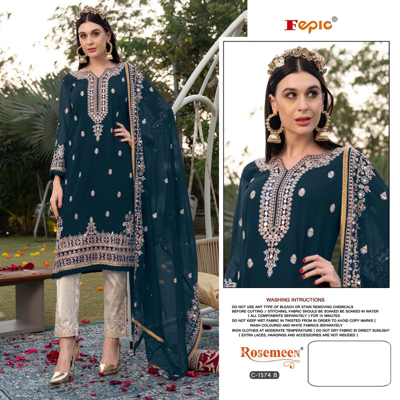 Fepic Suit C 1574 Georgette Embroidered Heavy Handwork Salwar Kameez