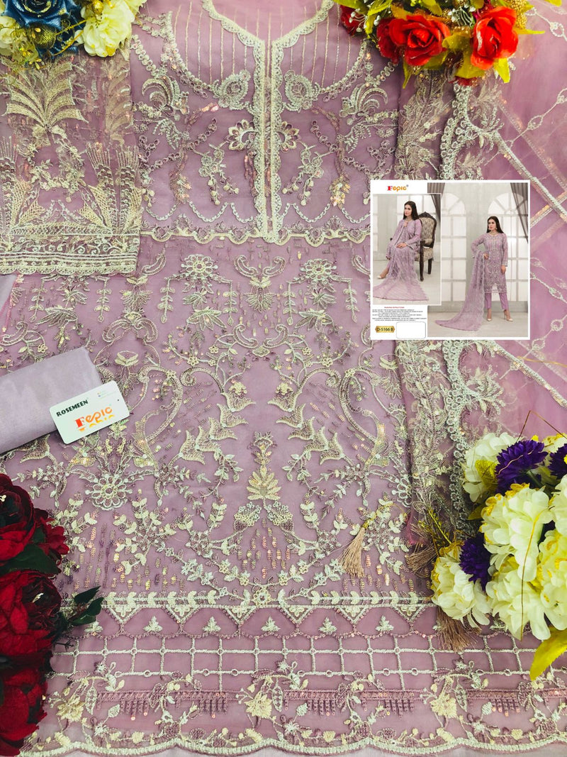 Fepic Suit D 5166 Heavy Net Embroidered Work Stylish Wear Salwar Kameez
