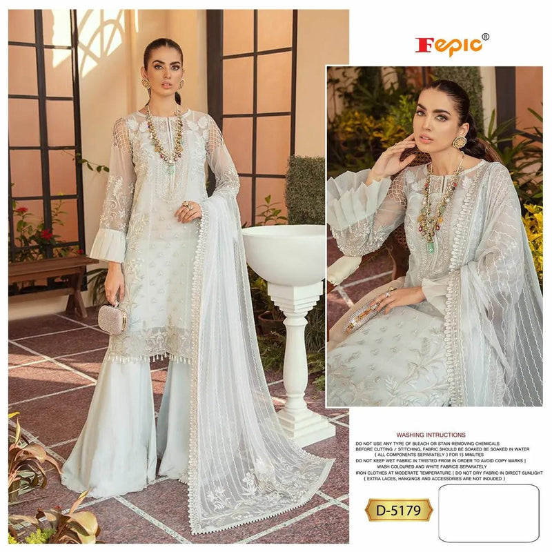 Fepic Suit D 5179 Georgette Embroidered Handwork Pakistani Suit