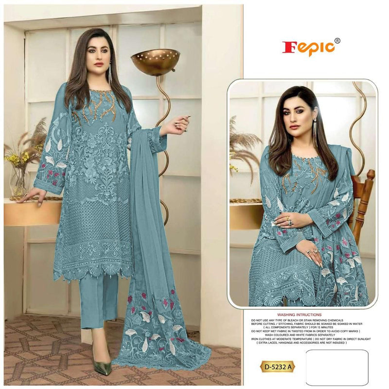 Fepic Suit D 5232 Faux Georgette Heavy Embroidered Handwork Salwar Kameez