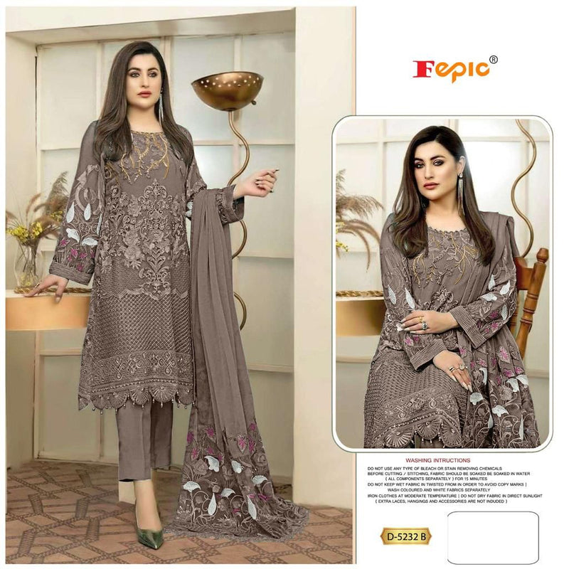 Fepic Suit D 5232 Faux Georgette Heavy Embroidered Handwork Salwar Kameez
