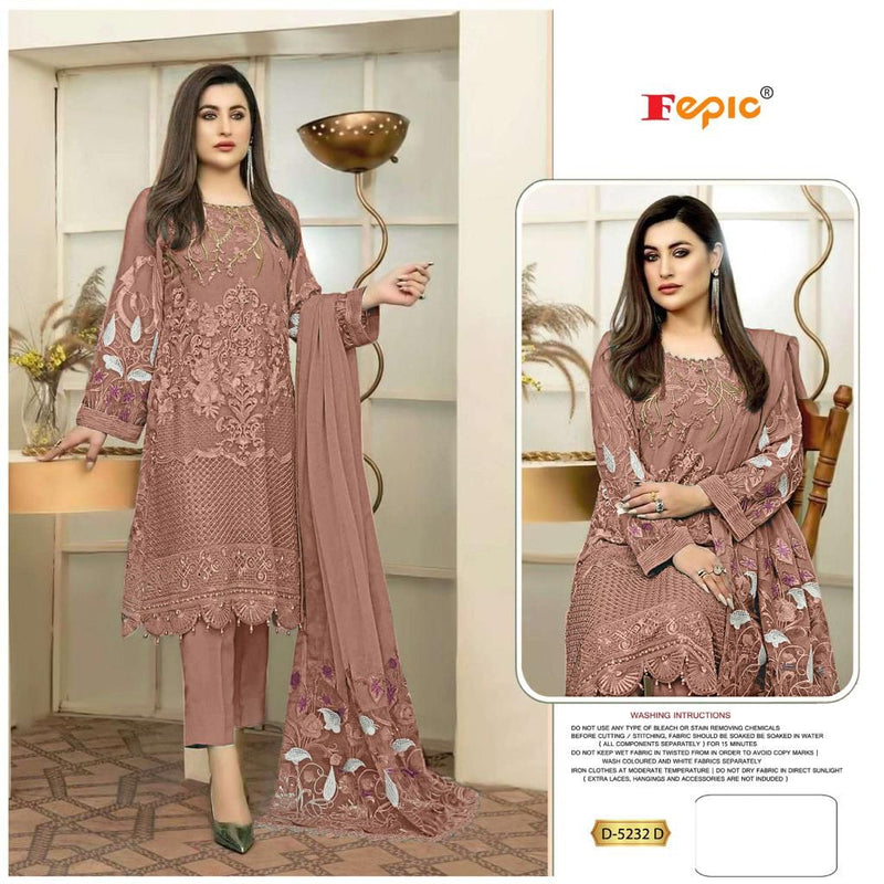 Fepic Suit D 5232 Faux Georgette Heavy Embroidered Handwork Salwar Kameez