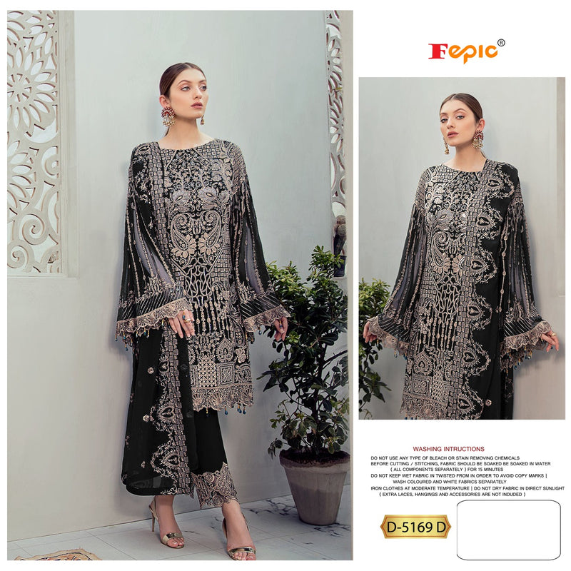 Fepic Suit Rosemeen 5169 D Faux Georgette Heavy Embroidered Pakistani Suit
