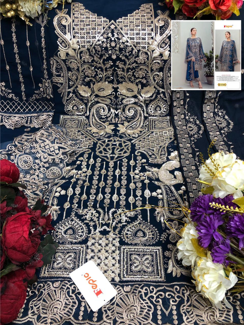 Fepic Suit Rosemeen 5169 Faux Georgette Heavy Embroidered Pakistani Suit