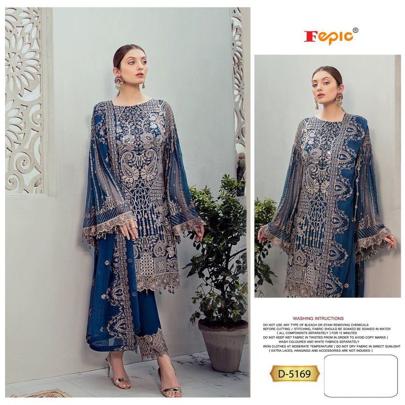 Fepic Suit Rosemeen 5169 Faux Georgette Heavy Embroidered Pakistani Suit