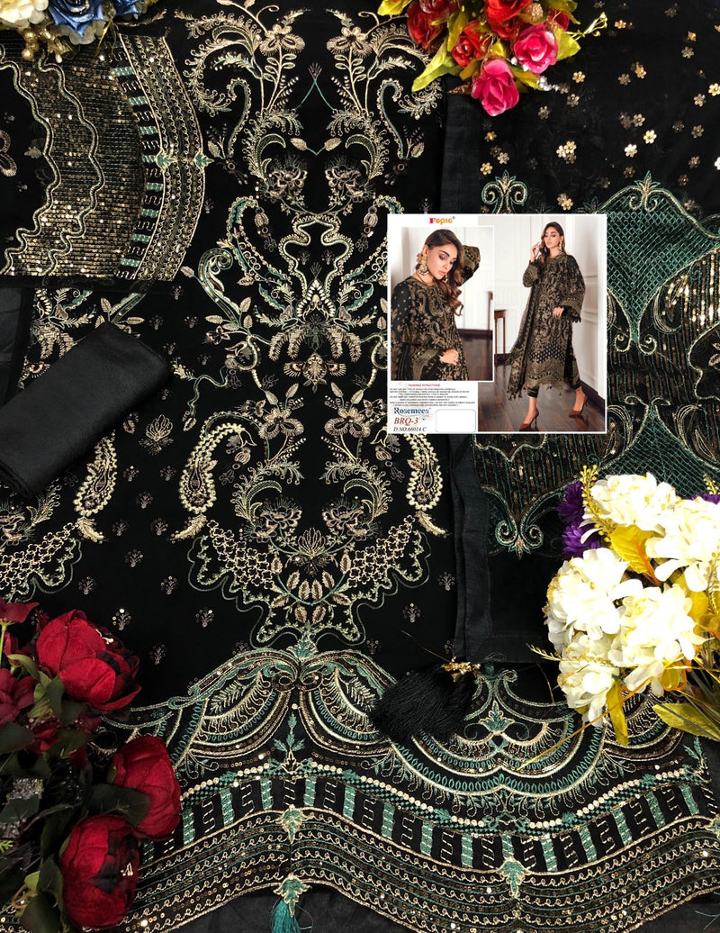 Fepic Suit Rosemeen 660144 Colours Embroidered Heavy Georgette Pakistani Suit