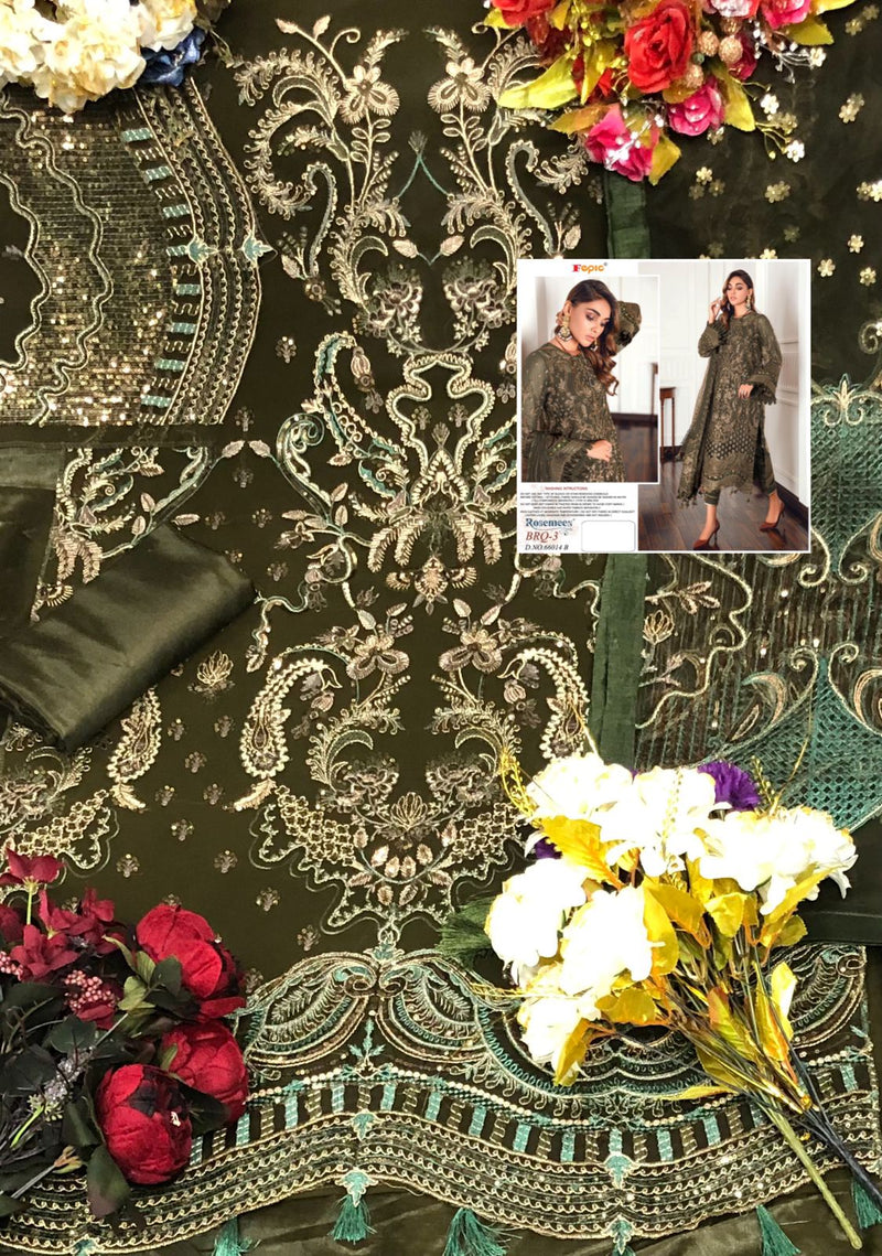 Fepic Suit Rosemeen 660144 Colours Embroidered Heavy Georgette Pakistani Suit