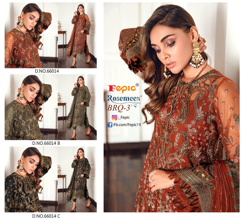 Fepic Suit Rosemeen 660144 Colours Embroidered Heavy Georgette Pakistani Suit