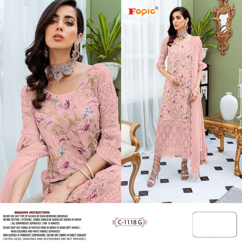 Fepic Suit Rosemeen 1118 Faux Georgette Embroidered Handwork Salwar Suit