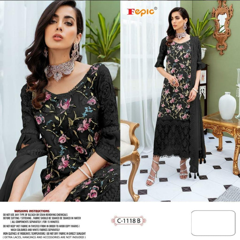 Fepic Suit Rosemeen 1118 Faux Georgette Embroidered Handwork Salwar Suit