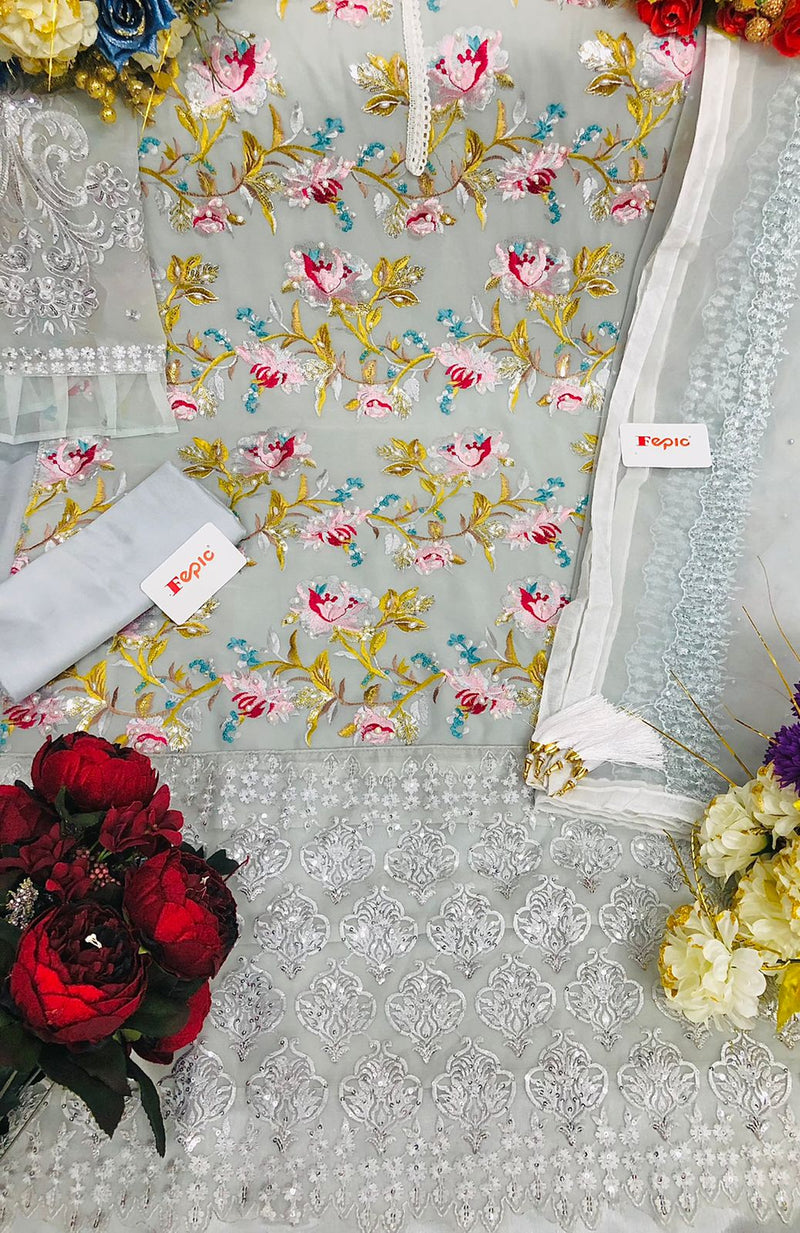 Fepic Suit Rosemeen 1118 Faux Georgette Embroidered Handwork Salwar Suit