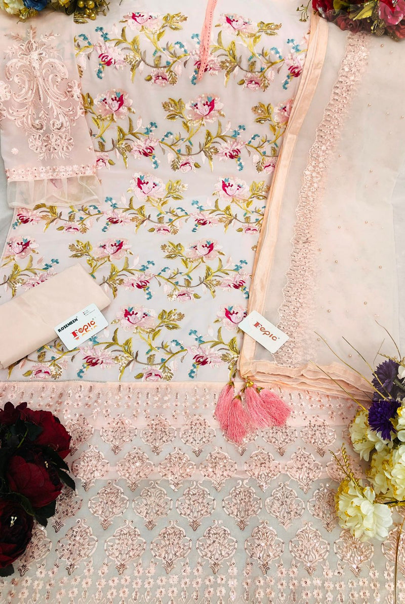 Fepic Suit Rosemeen 1118 Faux Georgette Embroidered Handwork Salwar Suit