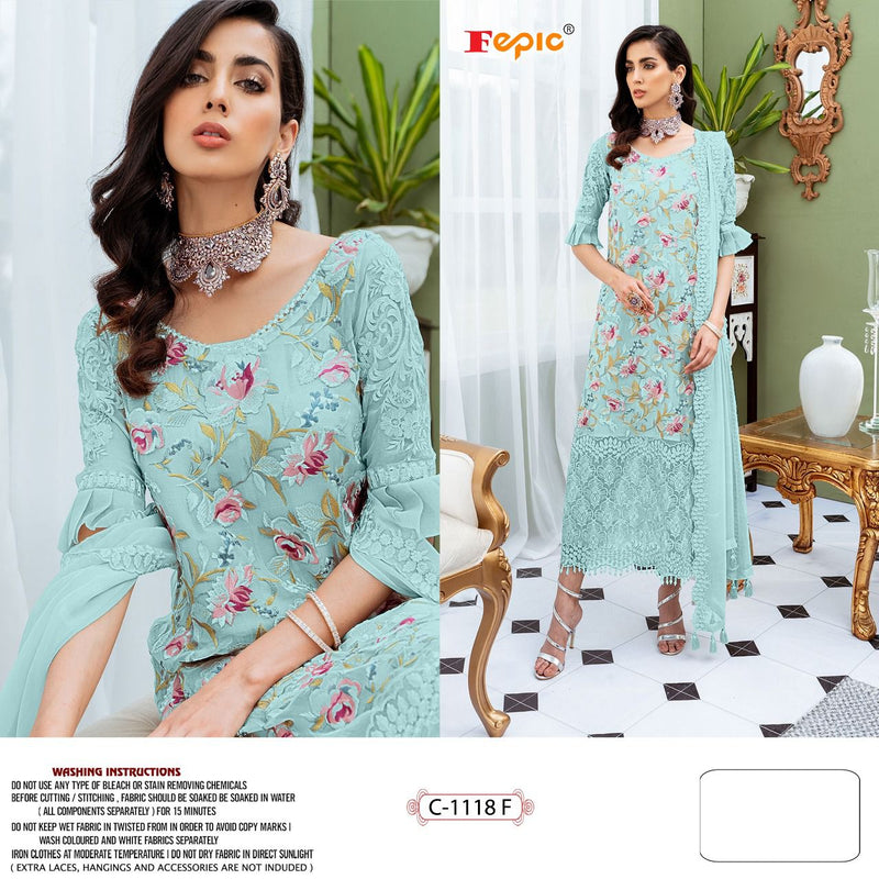 Fepic Suit Rosemeen 1118 Faux Georgette Embroidered Handwork Salwar Suit