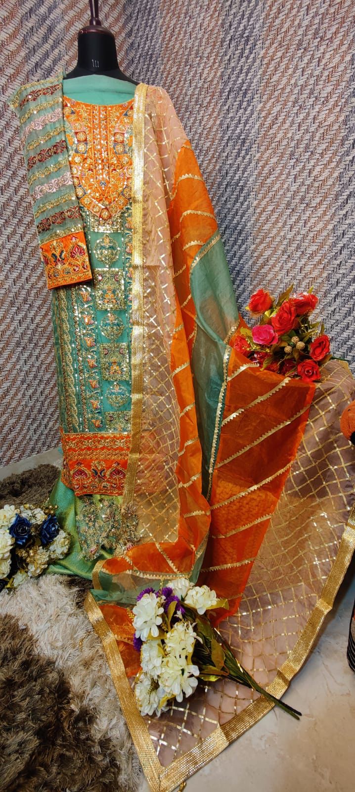 Fepic Suits C 1161 Pure Organza Heavy Embroidered Work Pakistani Suit